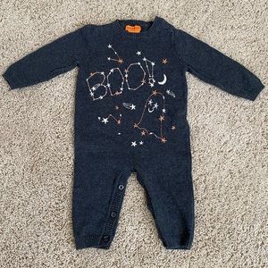 Halloween embroidered sweater onesie